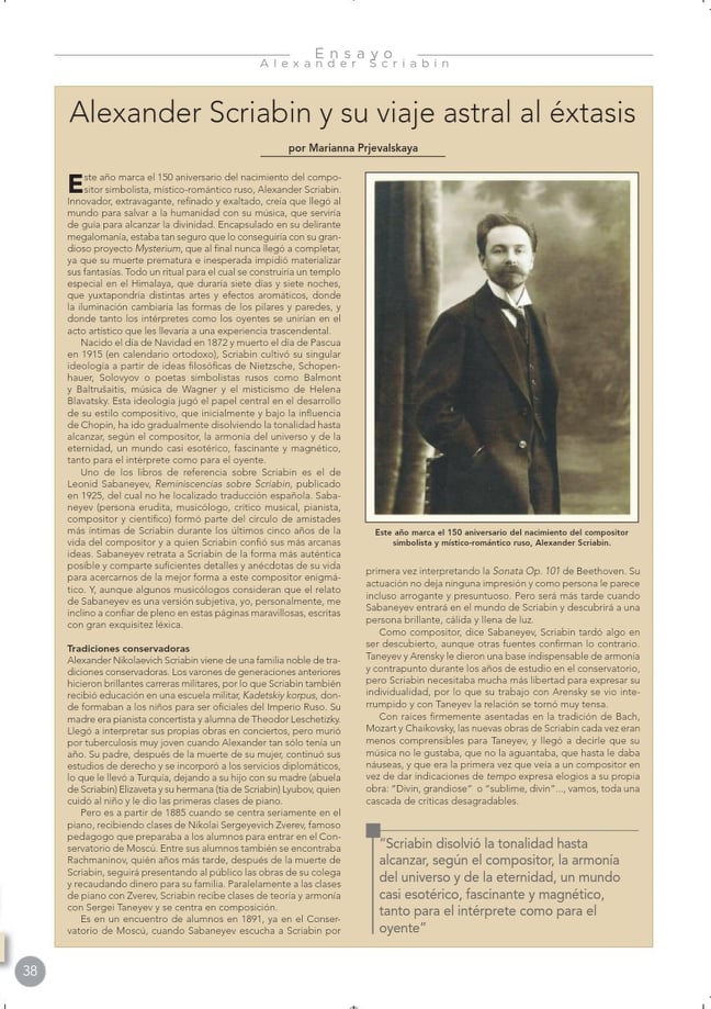 Article about Scriabin